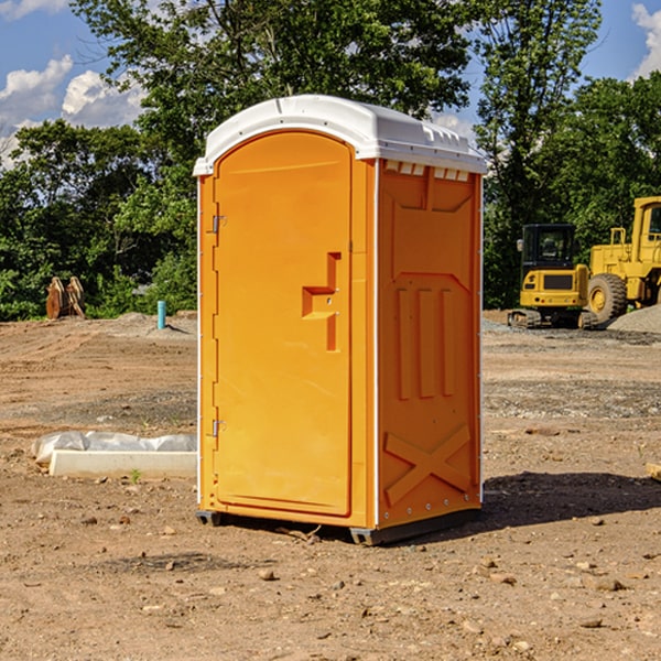 how often are the portable restrooms cleaned and serviced during a rental period in Mc Callsburg Iowa